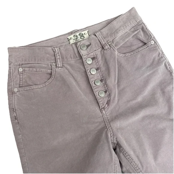 We The Free women's PINK Stretch slim corduroy pants Sz 28 Button Fly EUC & Soft - Picture 6 of 7